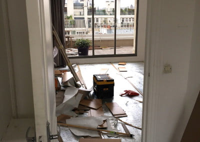 Pose d'un parquet chene dans appartement