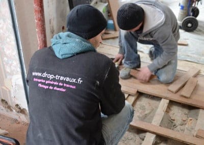 Rénovation d'un plancher chêne sur lambourdes