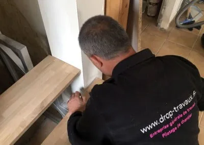 Pose d'un escalier en rénovation