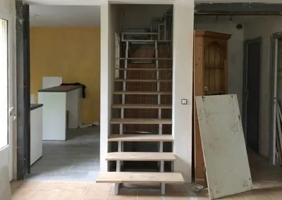 Rénovation escalier acier bois