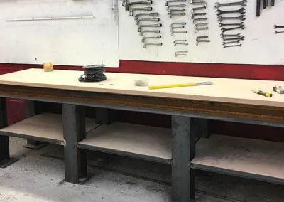 Travaux d'aménagement atelier