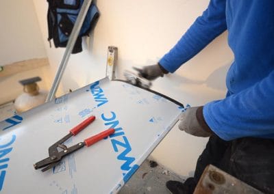 Couverture en zinc d'une maison en bois à Asnières