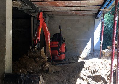 Décaissement de terre du sous-sol