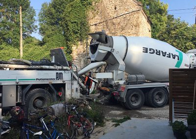 Coulage de la dalle par toupie