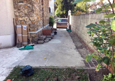 Travaux de rénovation dans un jardin