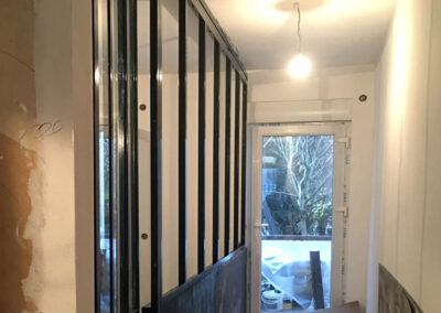 Cloison type atelier en acier vitrée