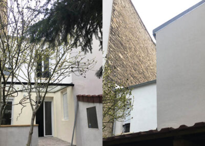 Pose d'une ite sur facade de maison