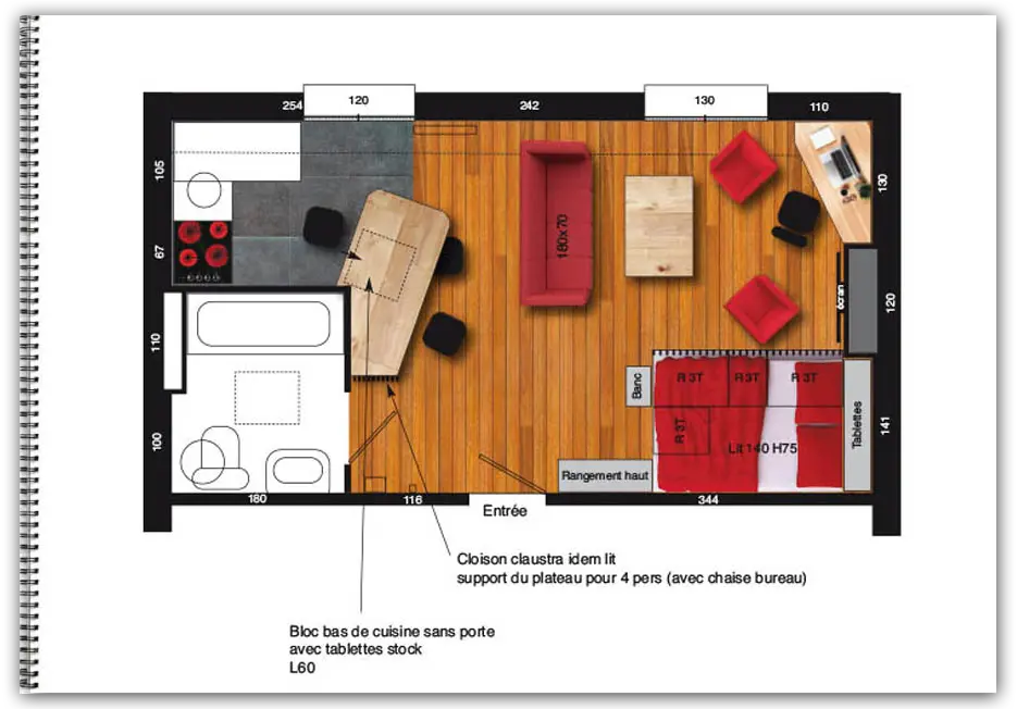 Etude de la décoration d'un studio à Paris Le décorateur propose des solutions d'aménagement en fonction de votre façon de vivre