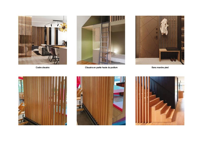 Planche prévisualisation de claustra en bois en claire-voie