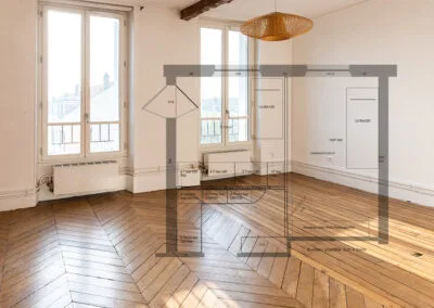 Aménagement de deux chambres et un bureau dans 22 m2