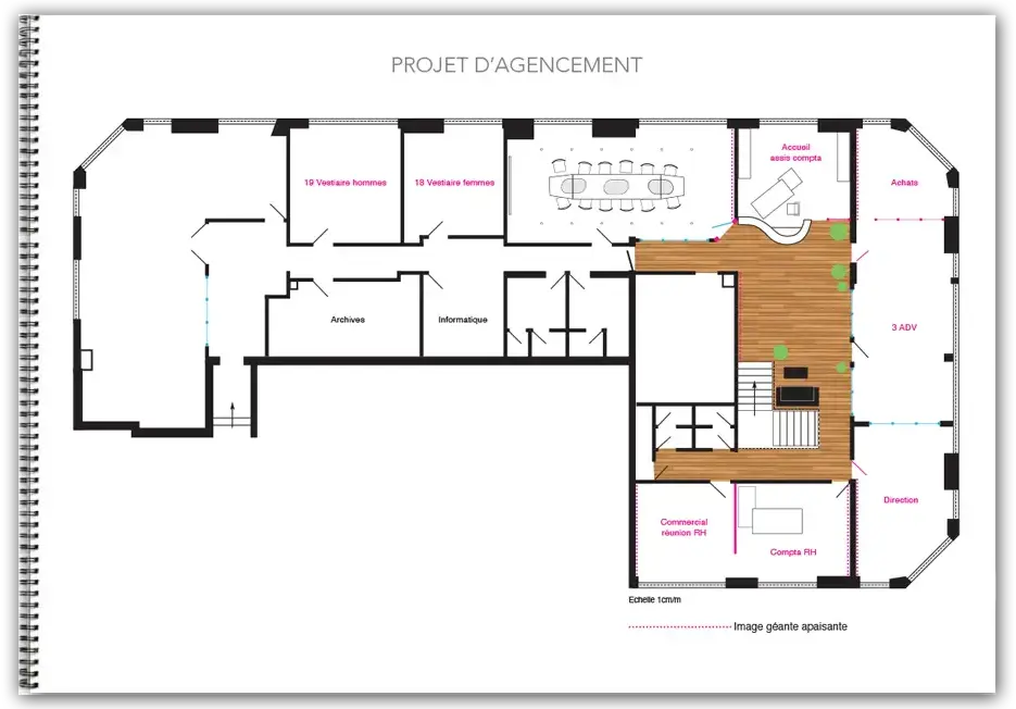 Proposition du nouvel agencement des bureaux de cette entreprise Agencement et décoration de bureaux