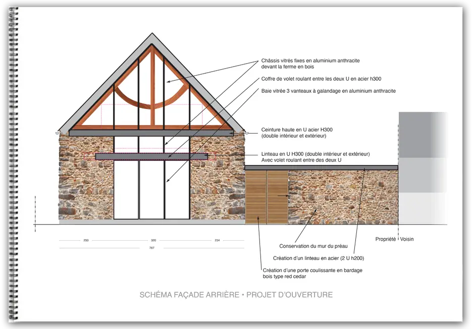 Plan-DP-projet-pignon-habitation Dp pour un projet d'aménagement d'une grange